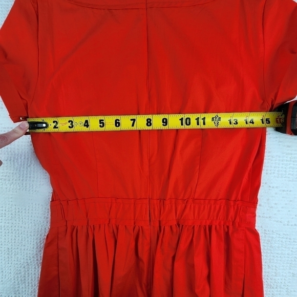J. Crew Orange Crossover Midi Dress Size 00 - Picture 9 of 12